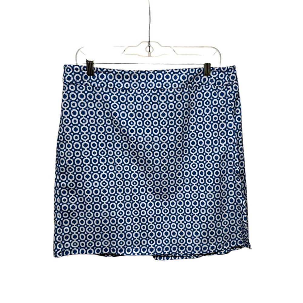 Rip Skirt Hawaii‎ Women L Wrap Blue White Geometric Mini Cover Up Vacation Beach
